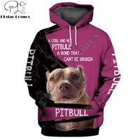 a girl and her pitbull dog 3d all over printed unisex deluxe hoodie casual sweatshirt zip jacket sudadera hombre dw0358