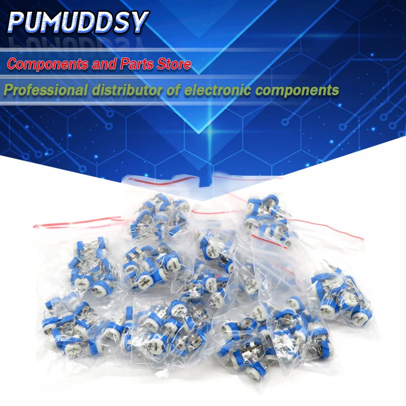 13valuesx10шт = 130 шт обрезки потенциометра RM 065 100ohm 1Mohm RM065 переменные резисторы