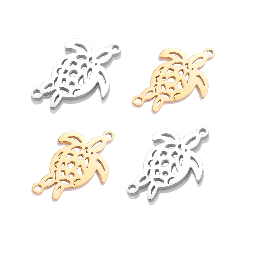 

10Pcs/Lot Tortoise Sea Turtle Connectors DIY Charms Pendants Bracelets Necklace Jewelry Stainless Steel Findings