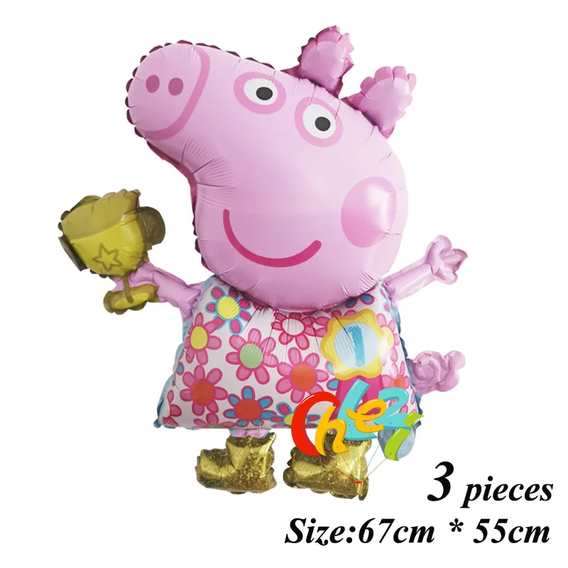 9 шт. PEPPAPIG гелиевый декор для вечеринки на день рождения мультяшный шар розовый Пеппа и голубой Джордж глобс детский душ детские игрушки