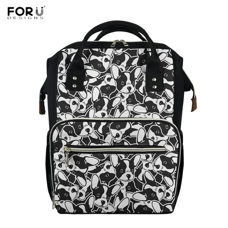 

Новое поступление, женские плечевые рюкзаки FORUDESIGNS Boston Terrier, сумки для подгузников с мультяшным рисунком для мам, сумки для покупок на коляск...