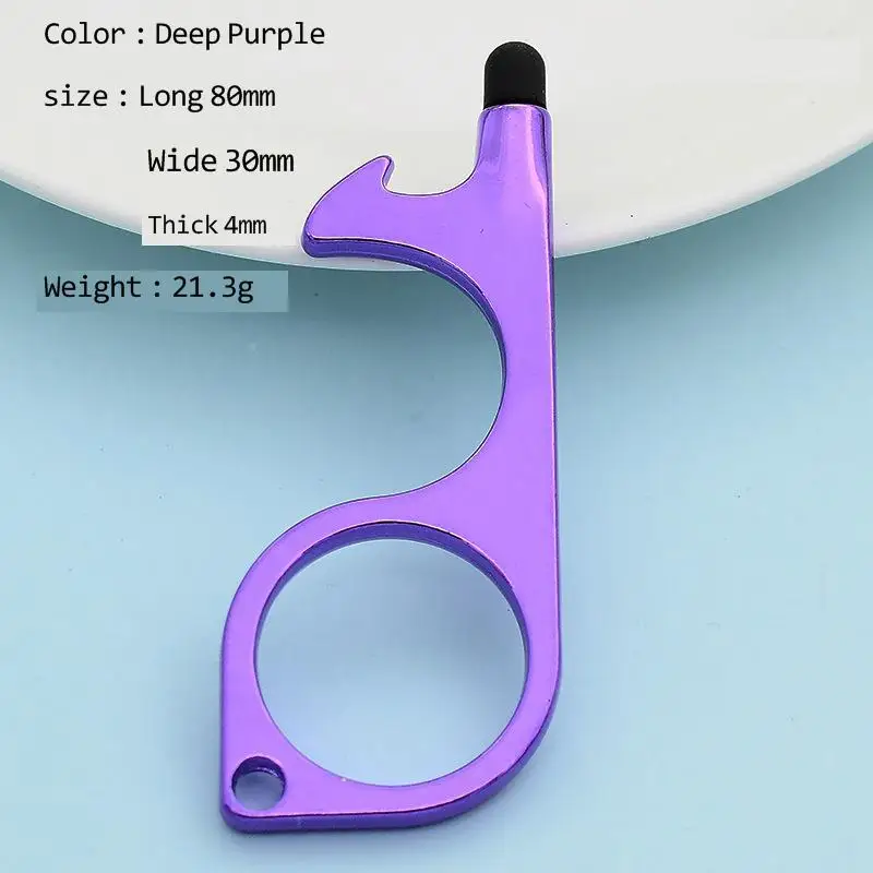 

Anti-contact Door Easy Opener Tool Keychain For Outdoor Public Door Handle Touchscreen Button Beer Can Jar Wine Bottle Opener