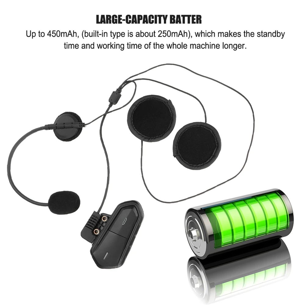 Motorcycle Helmet Stereo Wireless Bluetooth Compatibility 4.1 Headset Motorbike FM Radio Call Earphone Intercom With Microphone