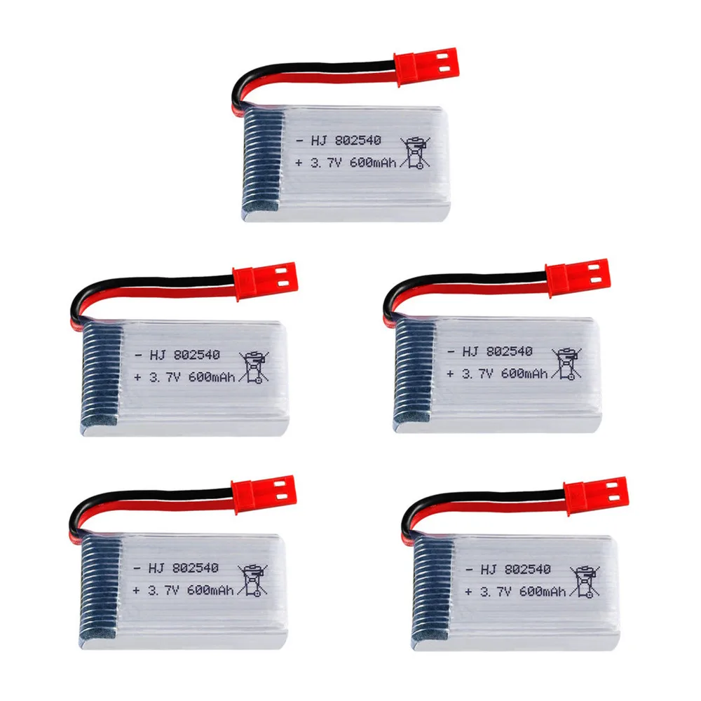 802540 литий-полимерный аккумулятор для 509 Вт DFD161 510 FX085C2 RC вертолет Дрон 3,7 в 600 мАч 3,7 литий-полимерный аккумулятор JST разъем