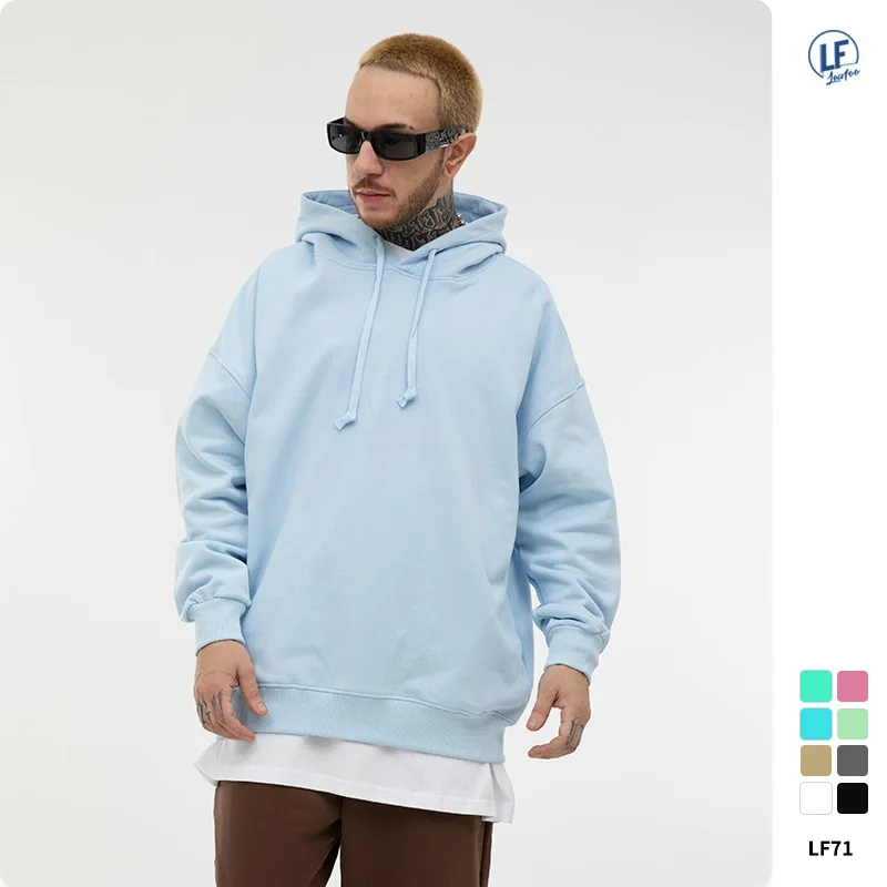 

Basic Men’s hoodie, Solid Color Light Fleece loose men’s hoodie