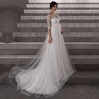 Элегантное кружевное платье А-силуэта, женское свадебное платье, свадебное платье