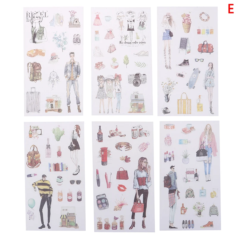 6 листов/упаковка Kawaii канцелярские наклейки милые киты бумажные для детей сделай