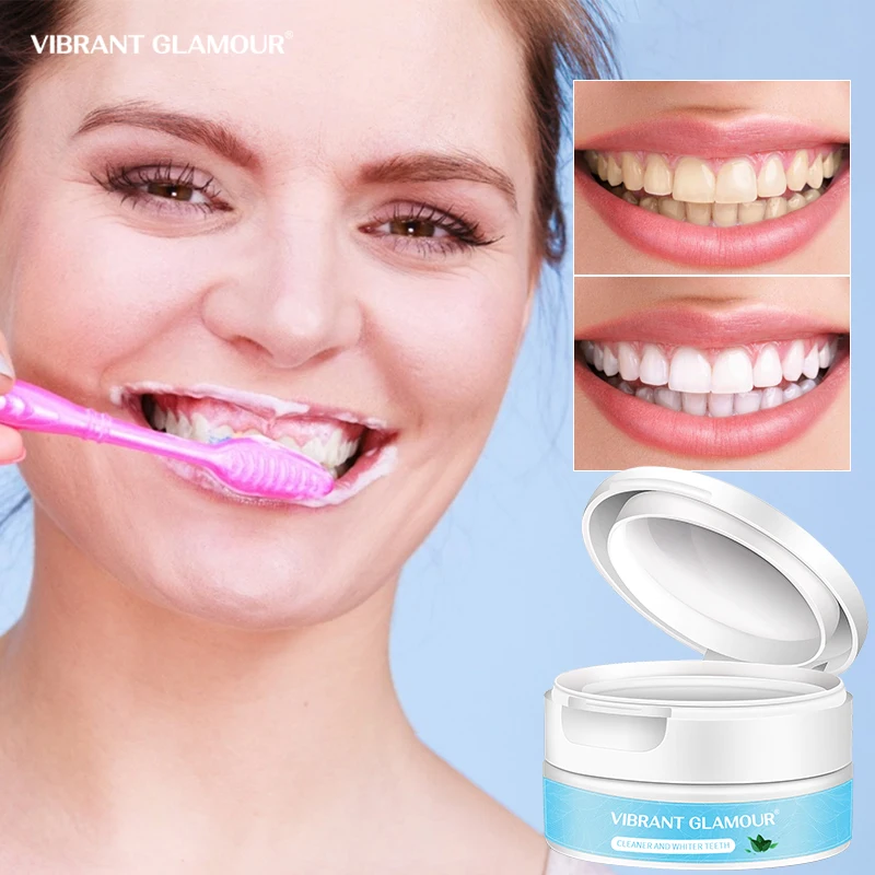 

VIBRANT GLAMOUR Probiotics Teeth Whitening Powder Fresh Breath Remove Plaque Stain Balance Dental Flora Maintain Oral Care 50g