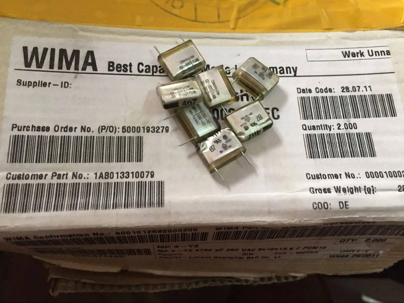 30 шт. Weimaraner WIMA MP3-Y2 0 0047 мкФ 4n7 4700PF 250V 300V X1 Безопасность тонкопленочный конденсатор