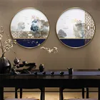 Картины в традиционном китайском стиле с изображением горного пейзажа, настенные плакаты, принты для гостиной, дома, офиса, картины на холсте, Декор