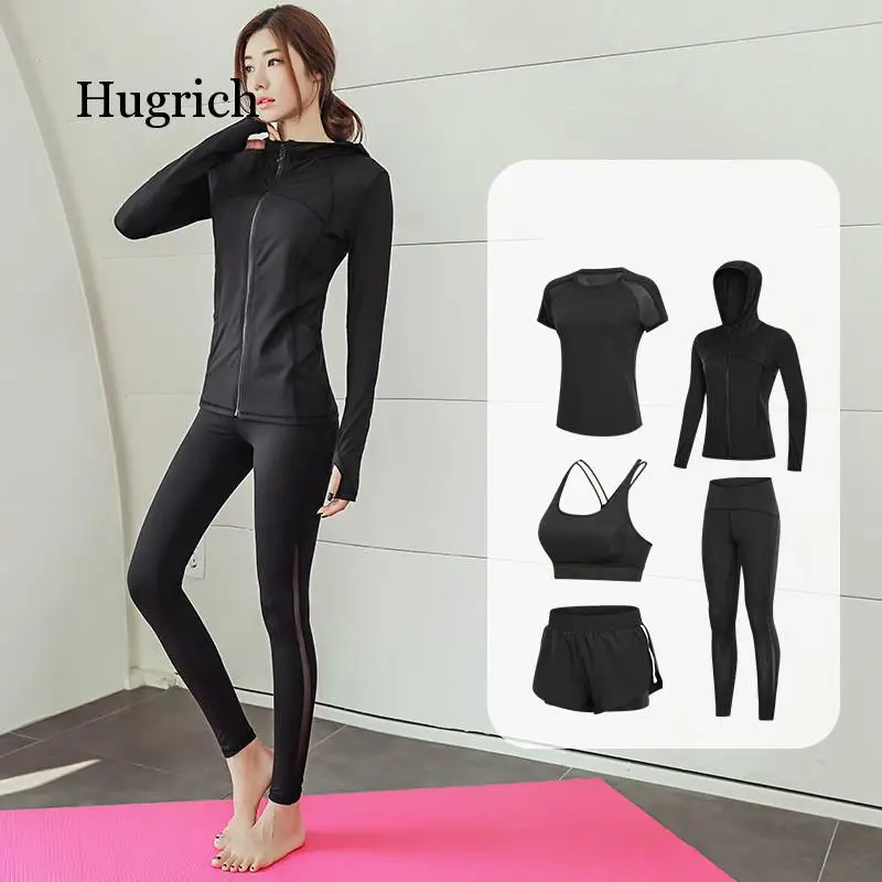 

New Fitness Clothes Slim Seamless Hip Lifting Pants Five Piece Set