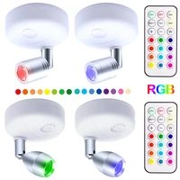 battery operated rgb led wall light indoor dimmable wall spotlight wireless timer night lamp remote control home party lighting
