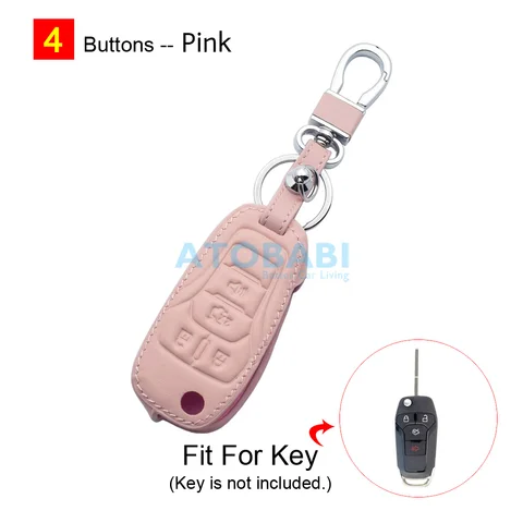Кожаный чехол для автомобильных ключей ATOBABI для Ford Fusion F150 F-150 2015 2016 2017 4 кнопки складной брелок