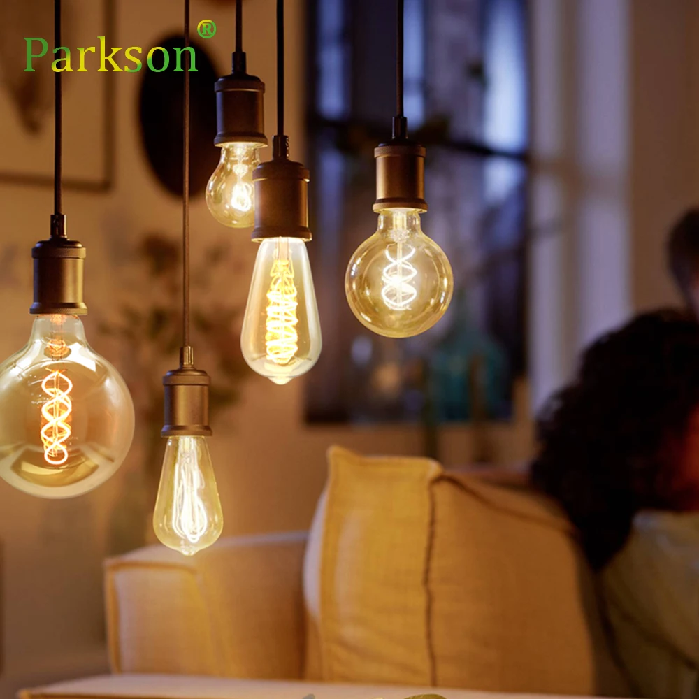 Ретро Edison led светильник Светодиодная лампа 4 Вт 220V E27 A60 G80 G95 St64 T185 T45 накаливания