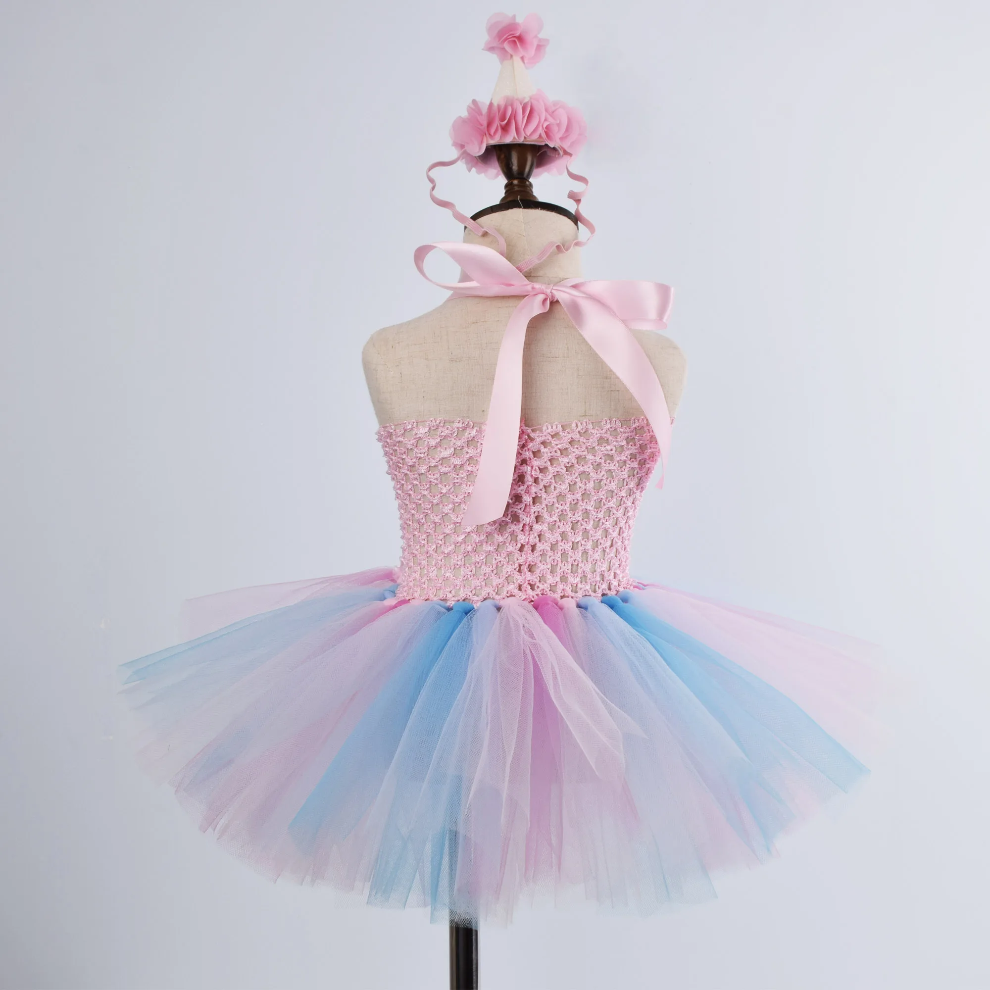 Girls Ice Cream Tutu Dress Baby Girl Sweet Pink Birthday Party Tulle Dresses Kids Gift Halloween Costume 1-12Y | Детская одежда и