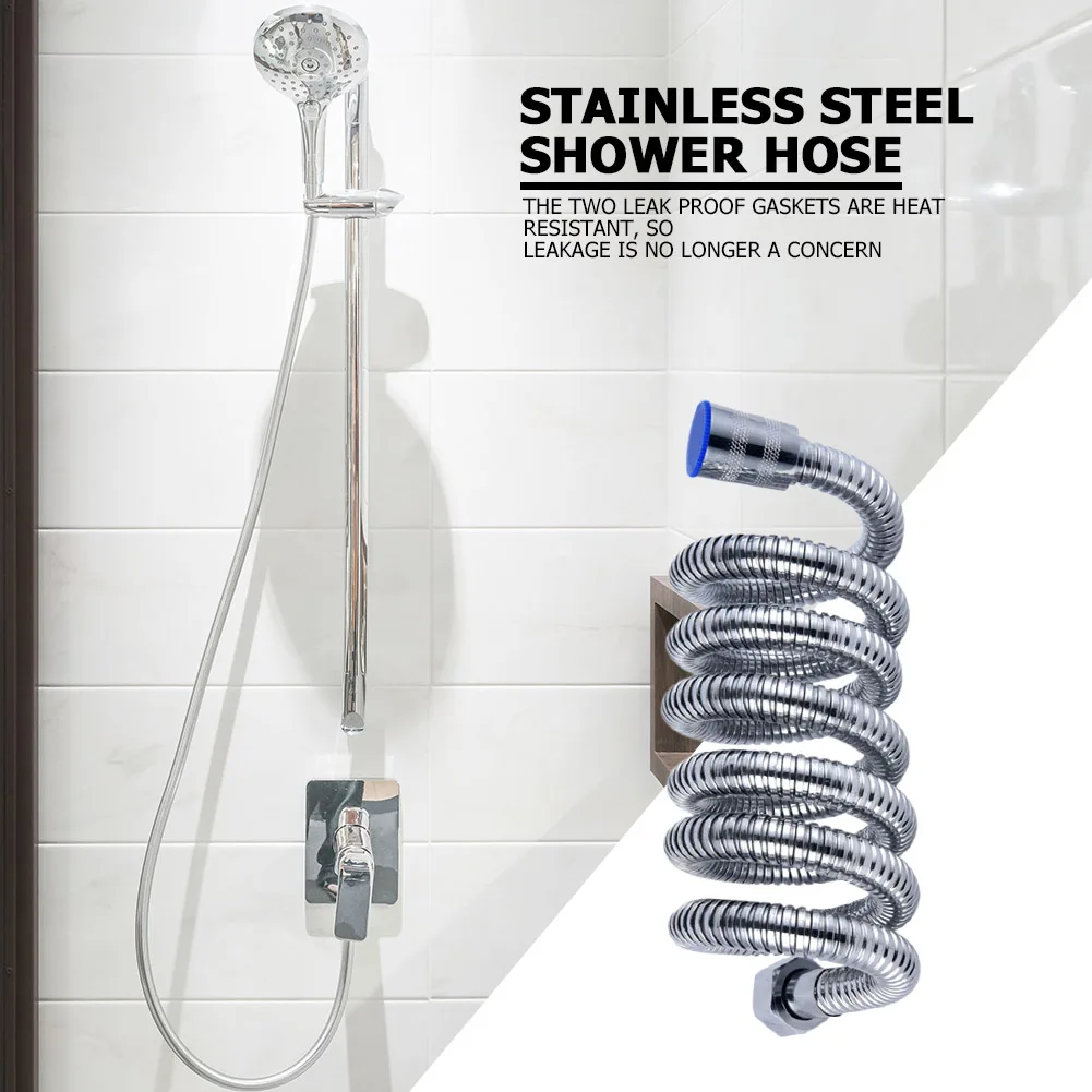 

Explosion-proof Double Buckle Tube Bathroom Accessory Fittings Shower Holder Water Pipe 1.2m Stainless Steel Hose