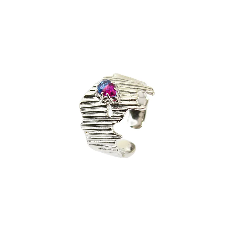 

Original fish bone series European and American retro style fin irregular geometric trend purple ring ring