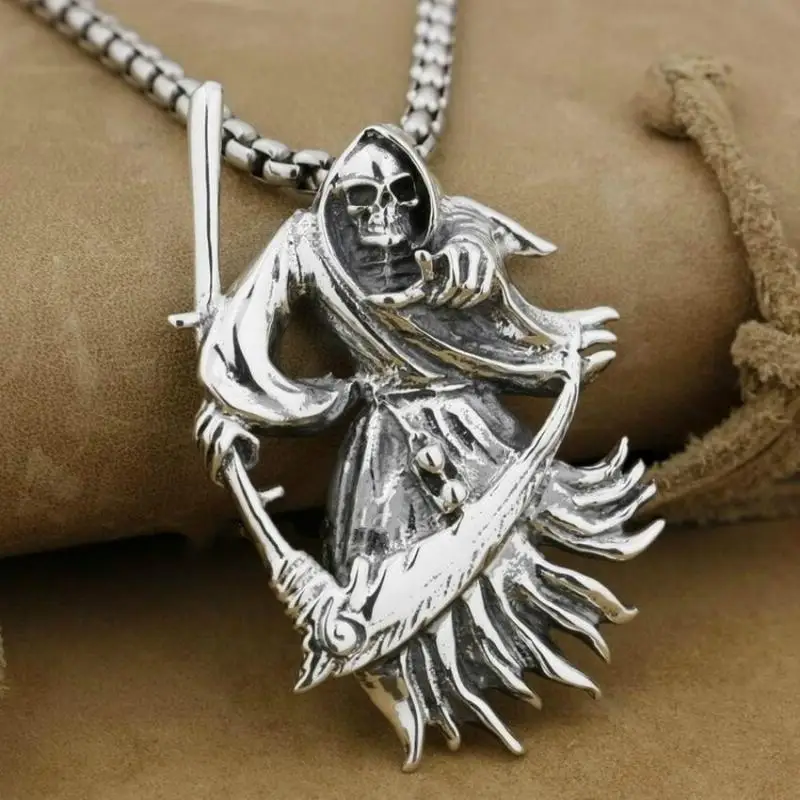 

Fashion Personality Domineering Death Sickle Pendant Necklace Men's Punk Rock Hip Hop Pendant Jewelry