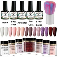 meet across 13pcs dipping nail powder set 10ml dip glitter powder dust natural dry without lamp cure dippping system powder kit
