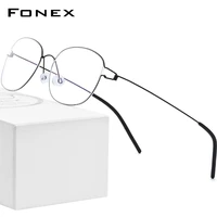 fonex titanium alloy glasses frame men prescription eyeglasses korean denmark women myopia optical frame screwless eyewear 98618