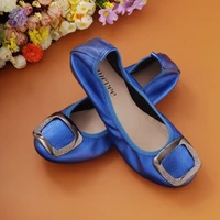 genuine leather slip on flat shoes candy color woman boat shoes size 34 43 crystal metal loafers ladies ballet flats women flats