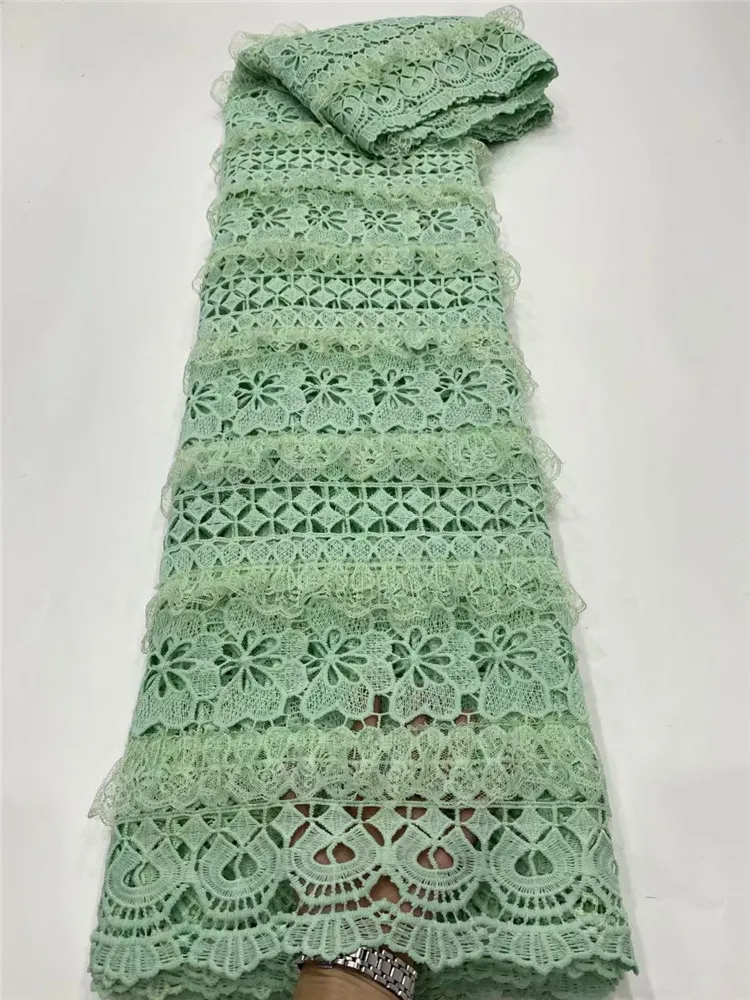 

latest African lace embroidery Africa French tulle lace fabric green high quality net lace fabric FD228