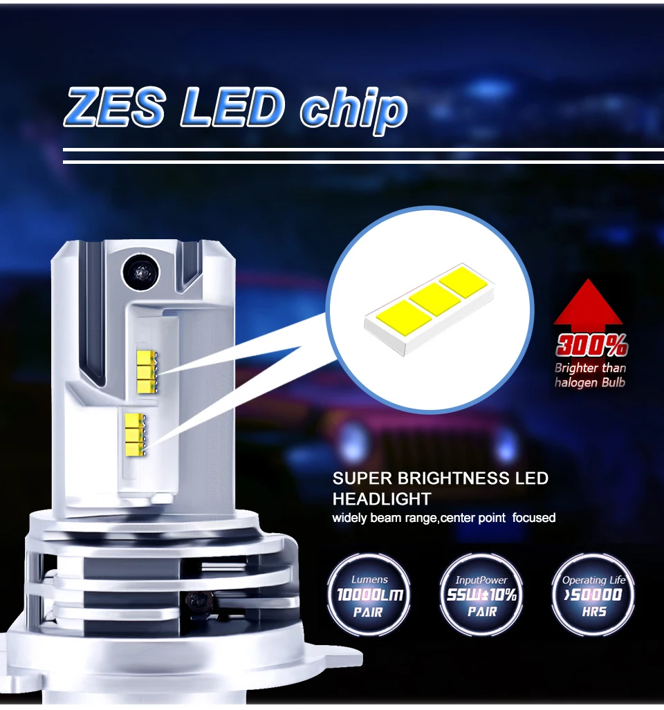 H4 светодиодный H7 H1 светодиодный Автомобильные фары лампы H4 H11 H9 9006 HB4 H8 9005 HB3 светодиодный лампы для автомобилей с напряжением 12V 6500K светодиодные противотуманные лампы Offroad