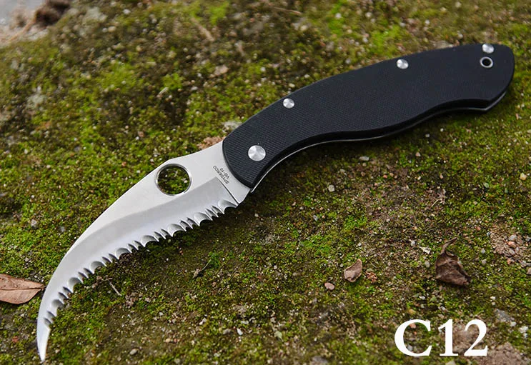 C12 Karambit Складной нож 440c Лезвие G10 Ручка боевой карманный Открытый Отдых Охота выживания Тактические Ножи EDC ручные инструменты - Цвет: C12