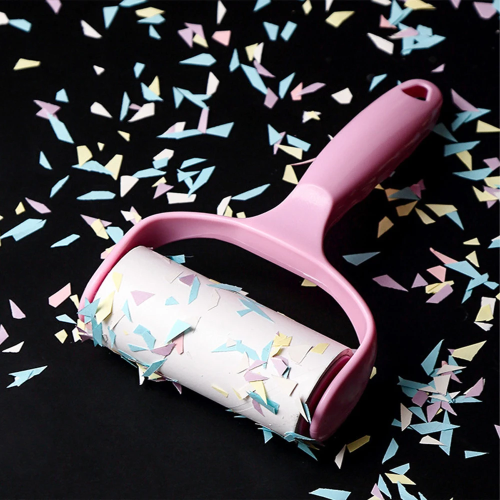 

Household Cleaning Handle Sticky Roller Glutinous Dust Paper Tearable Adhesive Scrub Clothes Lint Brush Hair Remover