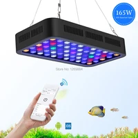 Populargrow 165w  Bluetooth Control Dimmable LED Aquarium Light Marine Light with Three Channels Five Modes for Coral Fish Tank