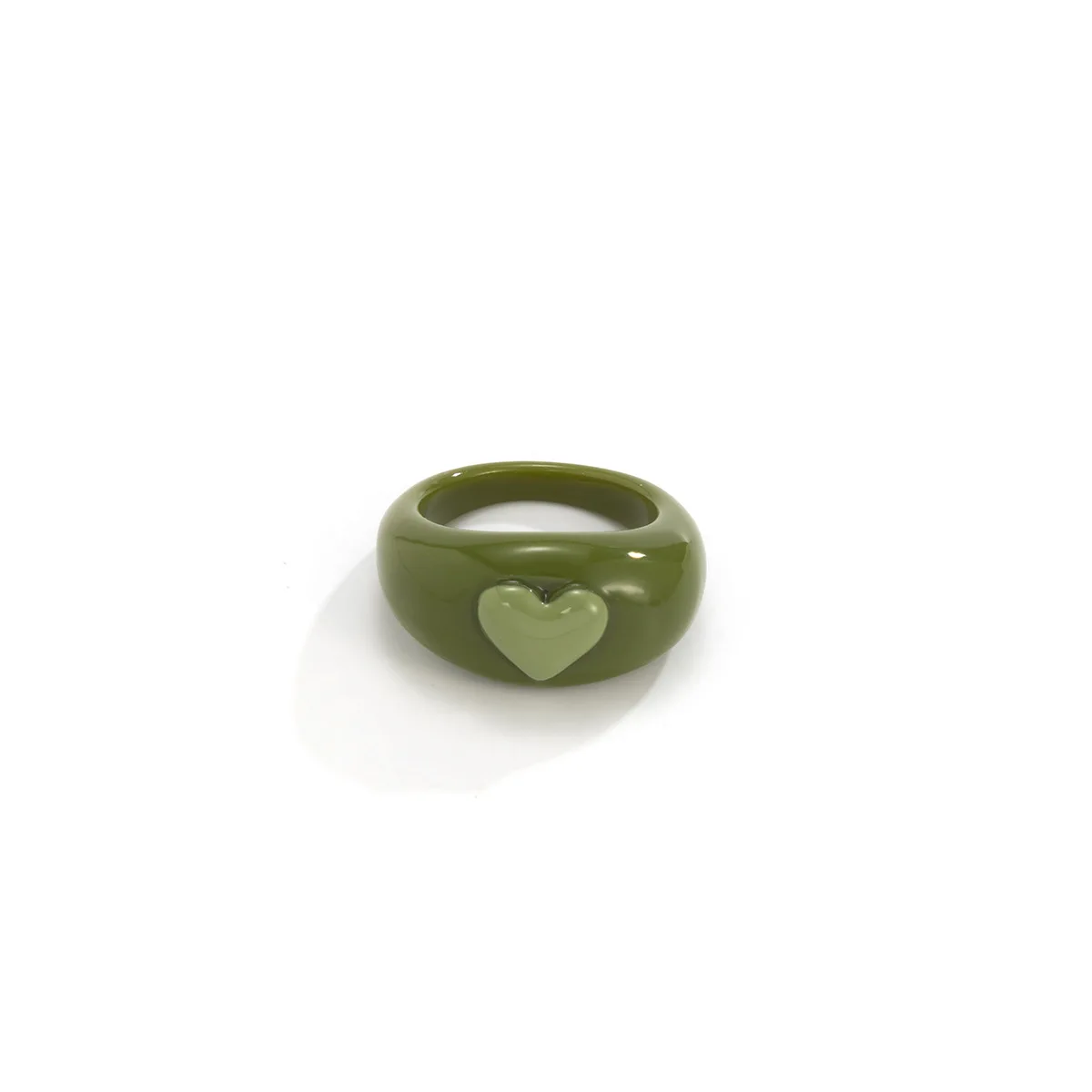 Fashion Attractive Acrylic Candy Color Three-Dimensional Peach Heart-Shape Ring Women Finger Decoration Opaque Geometric Jewelry | Украшения