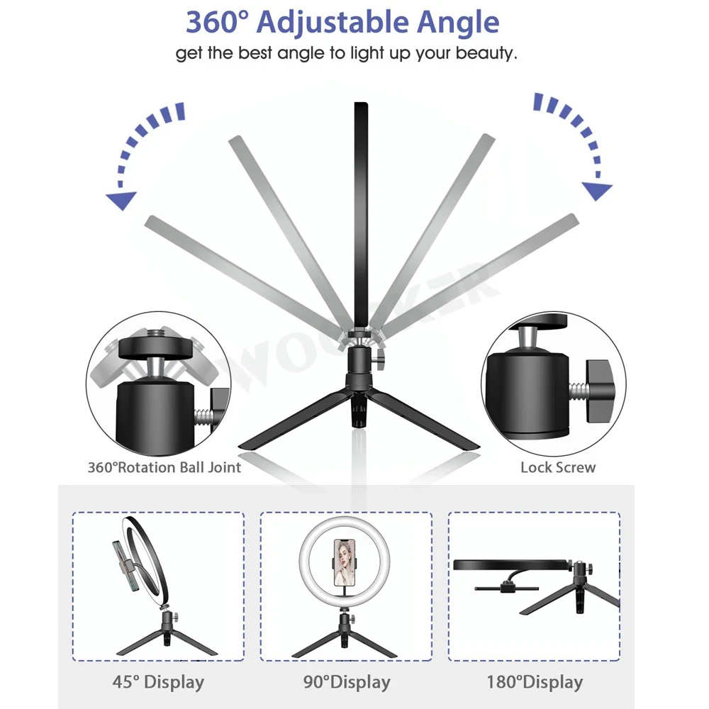 Фон для фотосъемки 10 дюймов светодиодный кольцевой светильник штатив Трипод
