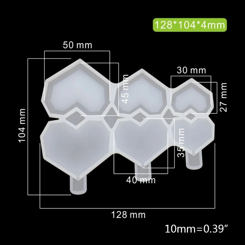 

Crystal Epoxy Resin Mold DIY Crafts Aroma Wax Soap Making Tool Love Heart lollipop Silicone Mould