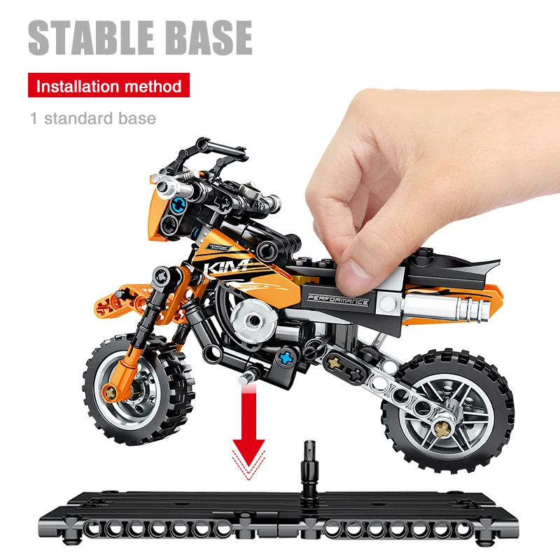 Строительные блоки городской транспорт техника мото крест двигатель гоночный