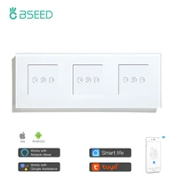 bseed triple wifi smart curtains switch wifi switches white black colors support for alexa google smart life tuya app