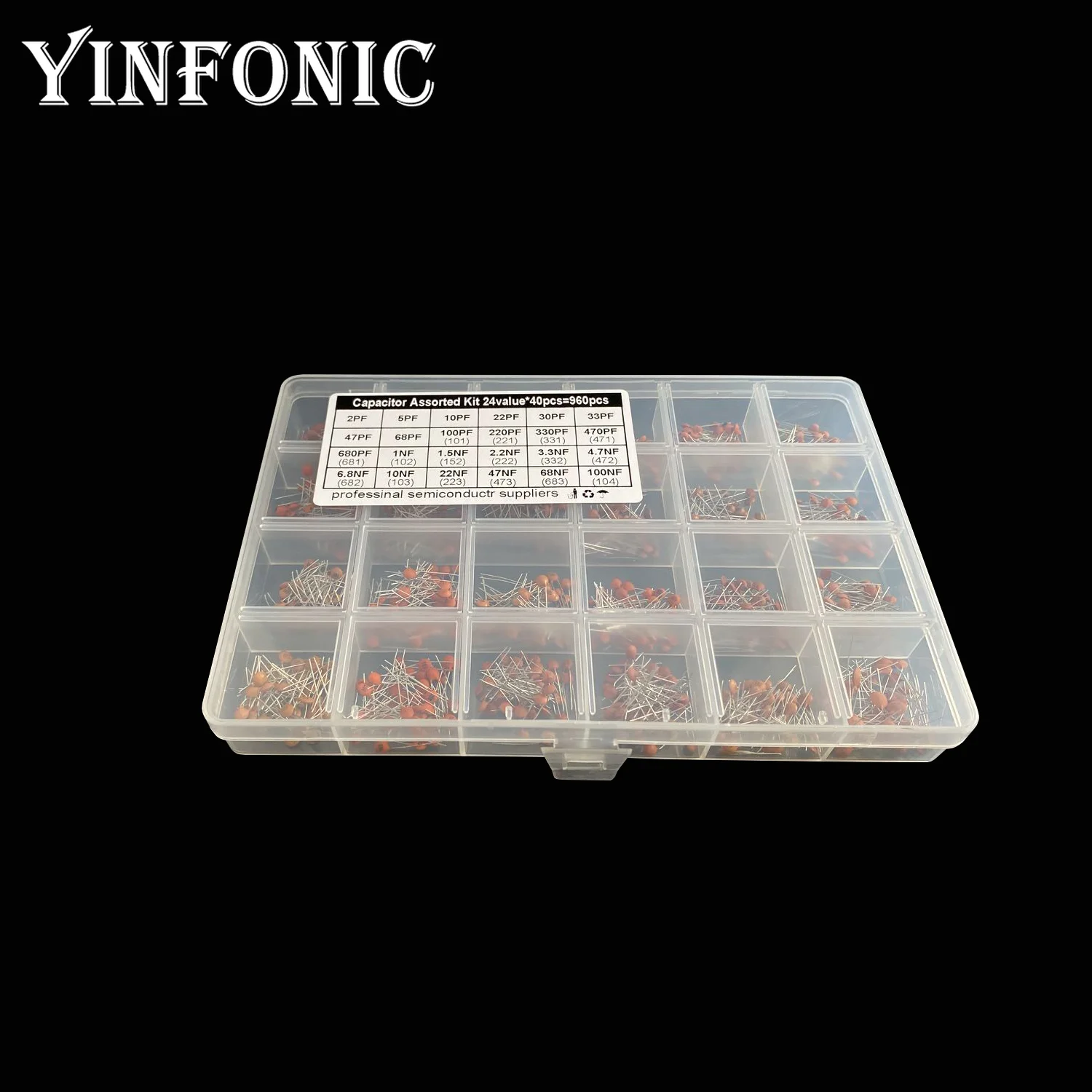 24 значения x 40 шт. набор магнитных керамических диэлектрических конденсаторов 2