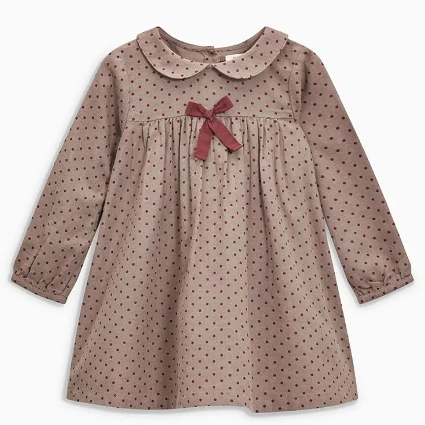 Little maven/модное Брендовое осеннее детское платье для девочек Одежда для маленьких девочек хлопковая детская юбка с лентой в горошек, платья S0510 - Цвет: S0510