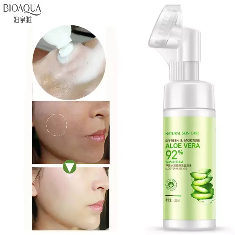 

92% Aloe Vera Foam Facial Cleanser, Pore Reducer, Oil Control, Moisturizing, Blackhead & Acne Removal, Cleansing, Skin Care