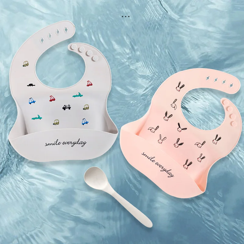 

Waterproof Baby Bibs Soft Silicone Baby Feeding Bib Baby Stuff Solid Feeding Cartoon Dinosaur Print Girl Boy Bibs Burp Cloths
