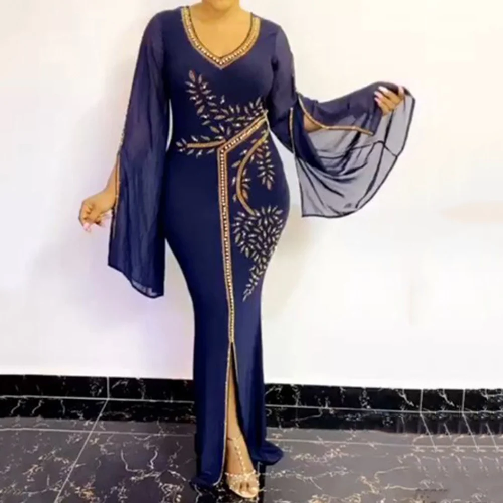 2xl мусульманское женское длинное платье в африканском стиле осень 2020 облегающие