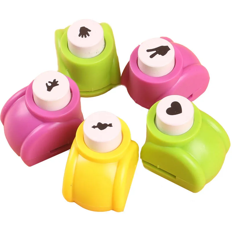 Забавный случайный цвет миниатюрный детский формирователь бумаги дырокол