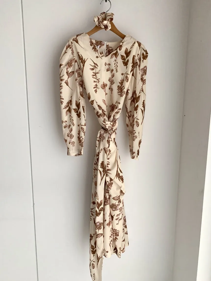 

Mozuleva 2021 Women Summer Elegant V-neck Floral Print Dress Cross Lace Up Vestidos Chiffon Short Sleeve Female Long Dresses