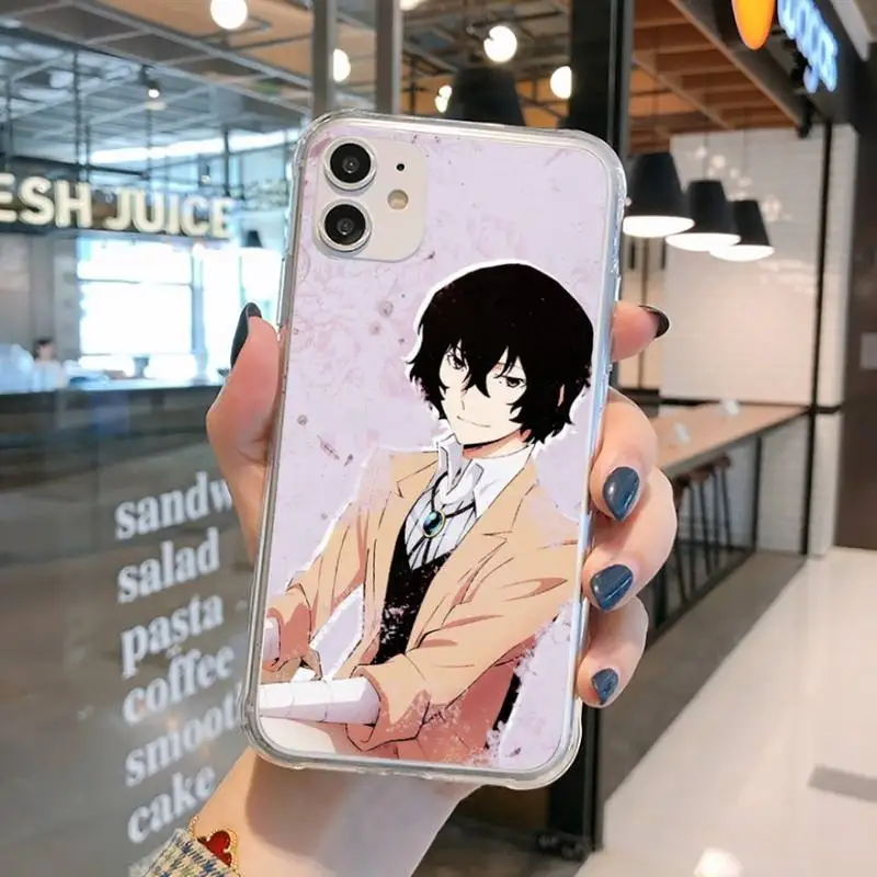 

Anime bungou stray dogs Dazai Osamu Phone Case Transparent for iPhone 11 12 mini pro XS MAX 8 7 6 6S Plus X 5S SE 2020 XR