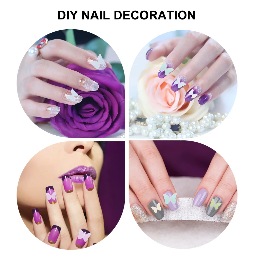 

6 Sheets 3D Butterflies Pattern Nail Art Stickers Self-adhesive Manicures Decor