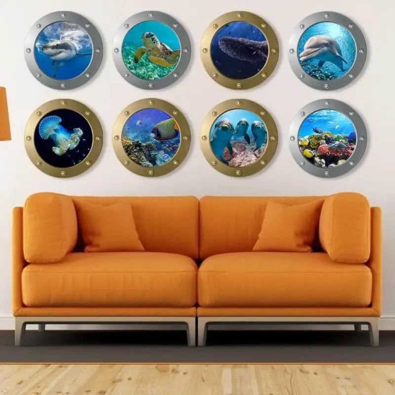 Креативные яркие животные Подводные наклейки на окна новый и качественный