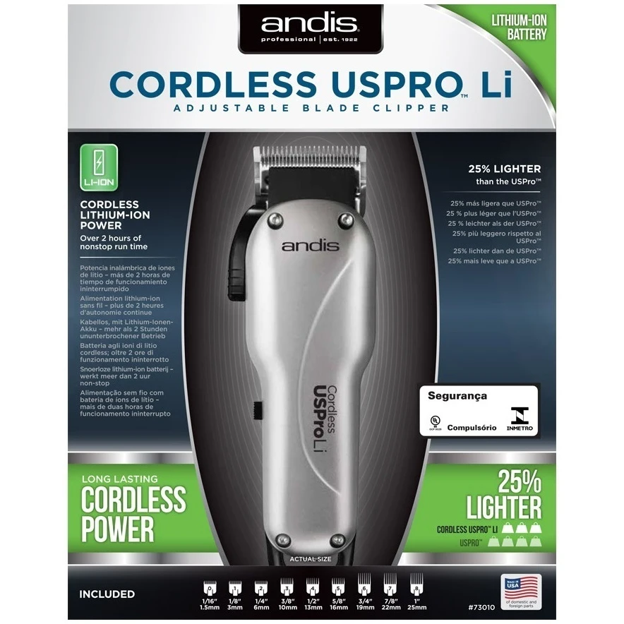Hair Clipper Andis Cordless US Pro Li LCL 73010 Home Appliances Personal Care Clippers | Бытовая техника