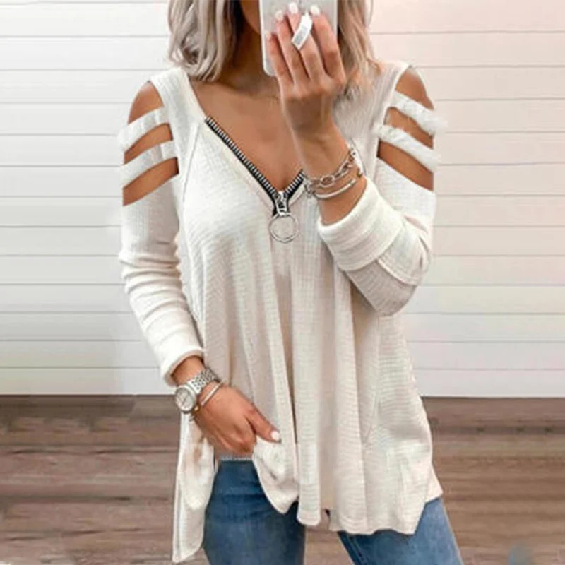 Женская ажурная блузка в полоску однотонная плиссированная с открытыми плечами