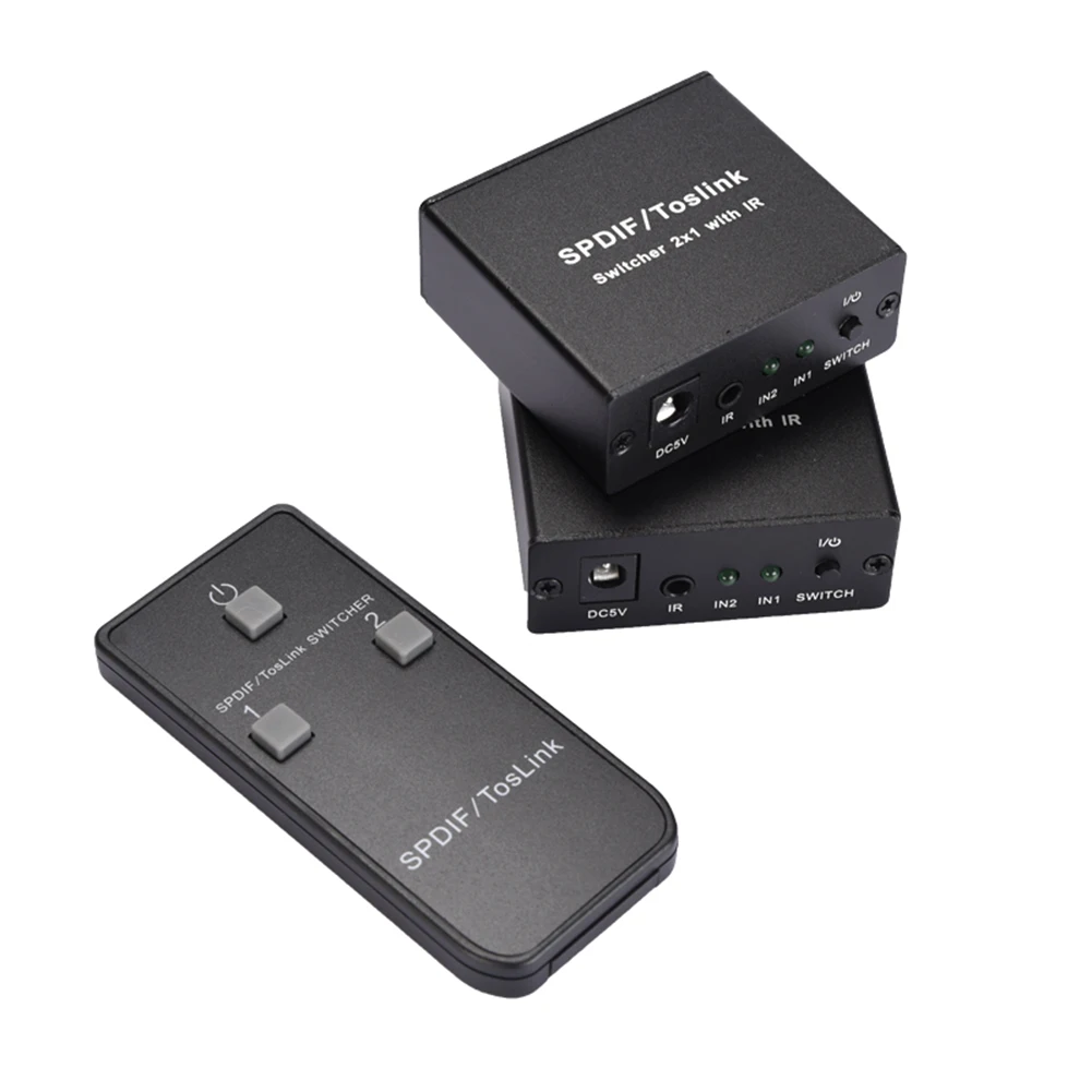 Цифровой оптический коммутатор Spdif/Toslink 2 в 1 с ИК пультом дистанционного