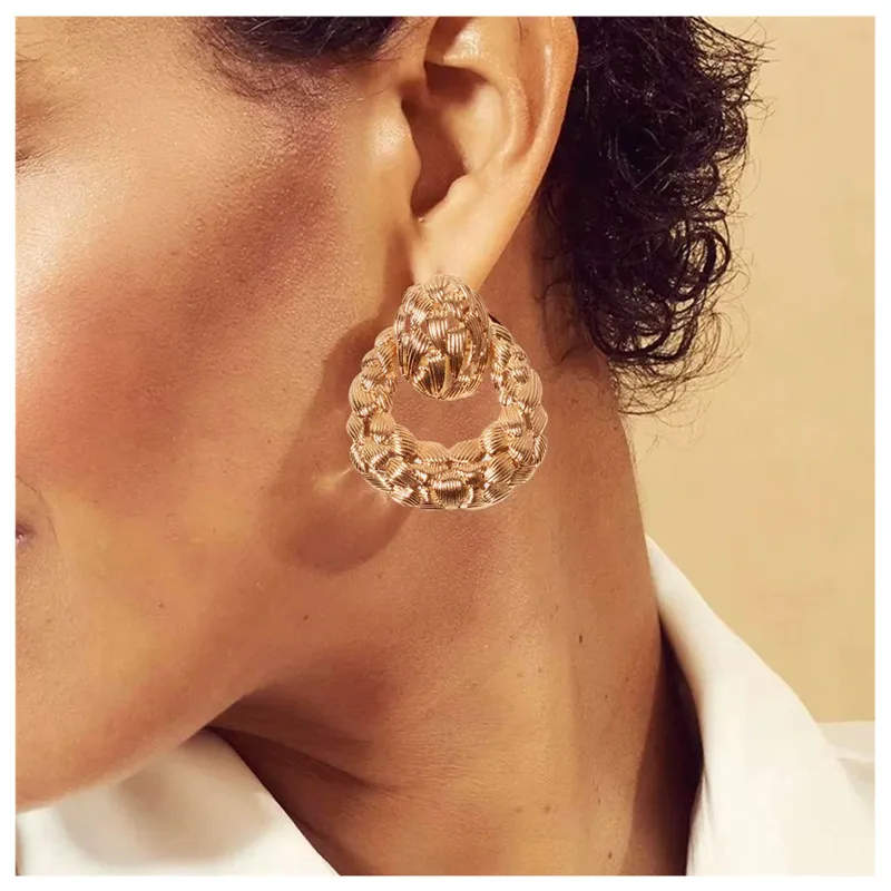 

Vintage Unique Geometry Circle Drop Earrings Women Bohemian Ethnic Stud Earrings Fashion Trend Jewelry Accessories Brincos