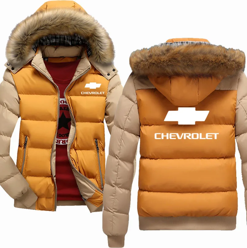 

New Winter fleece Thicken Warm coats Men's Hoodies Chevrolet Motor Car Logo Print harajuku Mens Hoodies Zipper Jacket